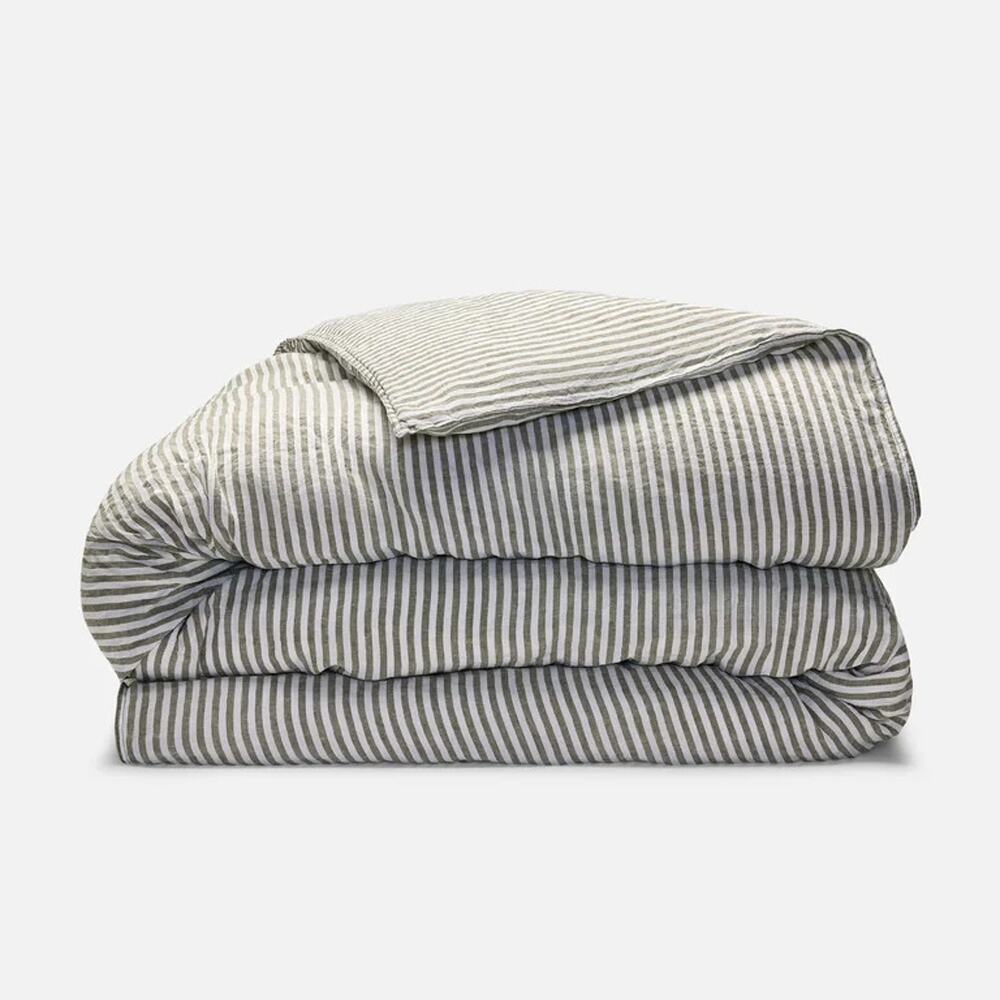NWOT Brooklinen Washed Linen 2-Sided Duvet Cover Charcoal Chambray Full/Queen